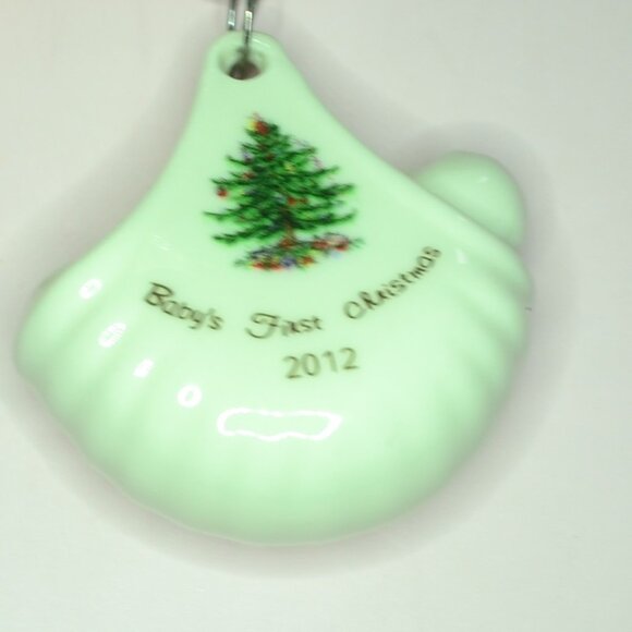 Spode Christmas Tree Ornament Stork Carrying Baby 2012 With Original Box - Picture 2 of 5